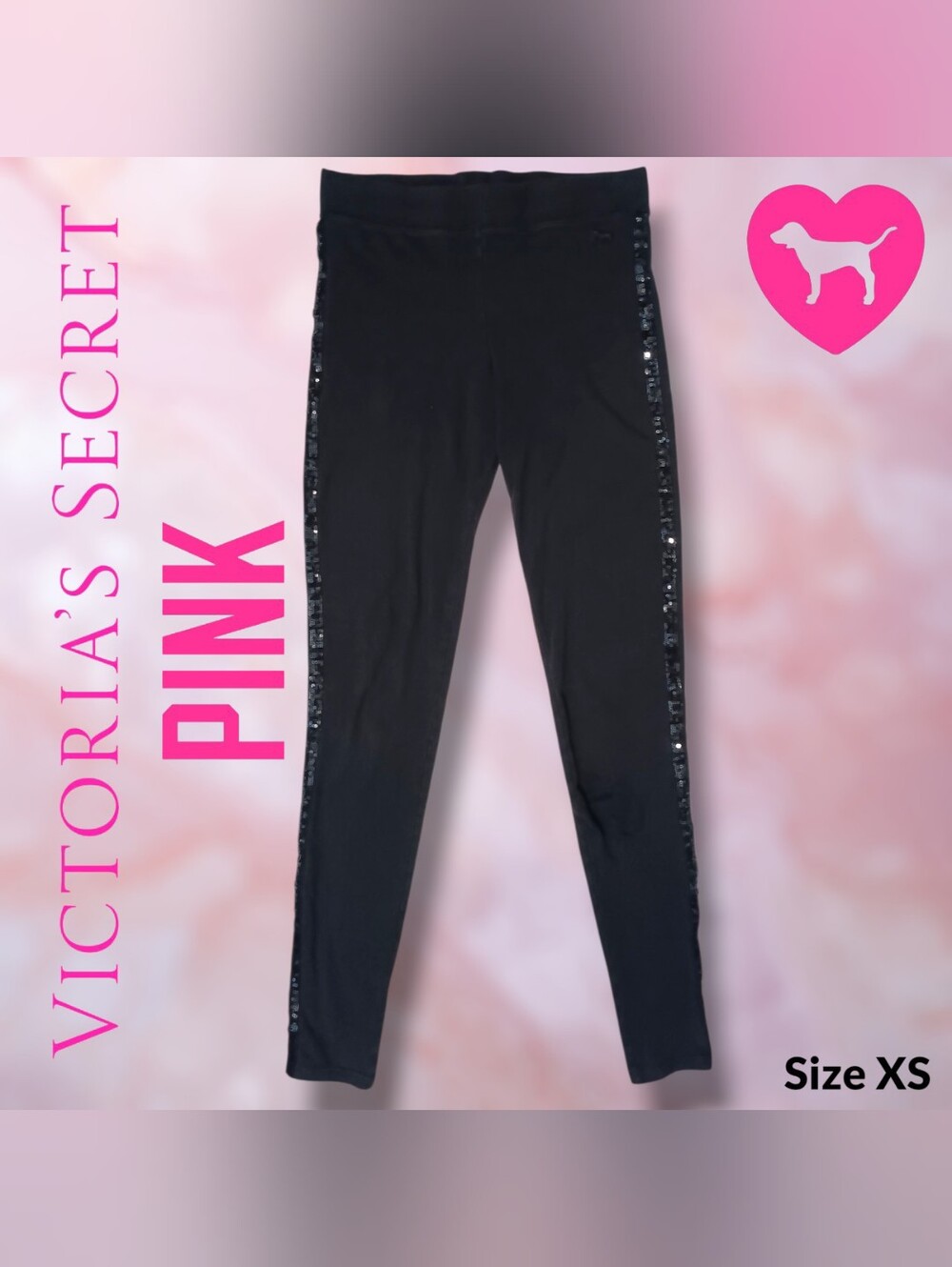 Victoria's Secret PINK black sequin leggings